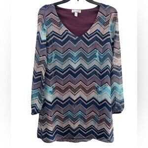 Speechless Longsleeve chevron pattern dress
